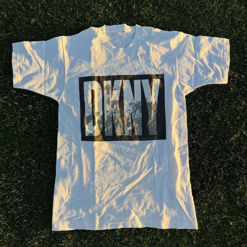Vintage 90s DKNY Promo T Shirt L Single Stitch Statue Of Liberty NYC